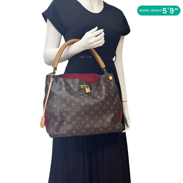LOUIS VUITTON Gaia Monogram Canvas Shoulder Bag Cerise