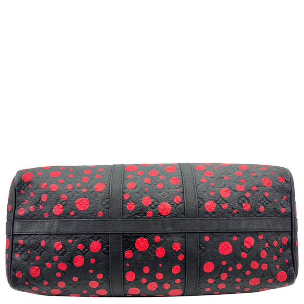 LOUIS VUITTON x Yayoi Kusama Keepall 50 Bandouliere Taurillon Monogram Travel Bag Black