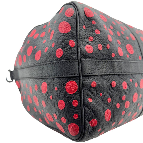 LOUIS VUITTON x Yayoi Kusama Keepall 50 Bandouliere Taurillon Monogram Travel Bag Black