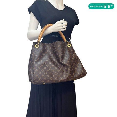 LOUIS VUITTON Artsy MM Monogram Canvas Hobo Bag Brown