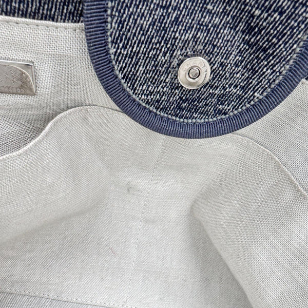 CHANEL Deauville Canvas Shopping Tote Bag Gray