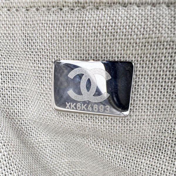 CHANEL Deauville Canvas Shopping Tote Bag Gray