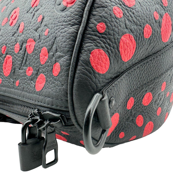 LOUIS VUITTON x Yayoi Kusama Keepall 50 Bandouliere Taurillon Monogram Travel Bag Black