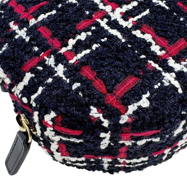 CHANEL 19 Round Tweed Chain Crossbody Bag Multicolor