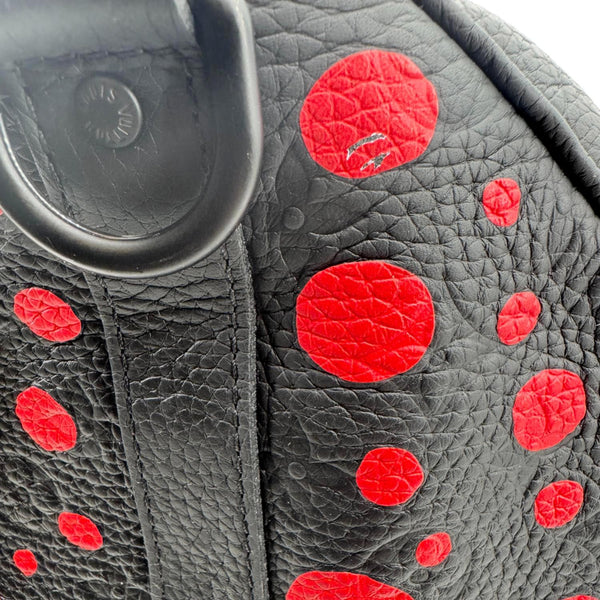 LOUIS VUITTON x Yayoi Kusama Keepall 50 Bandouliere Taurillon Monogram Travel Bag Black