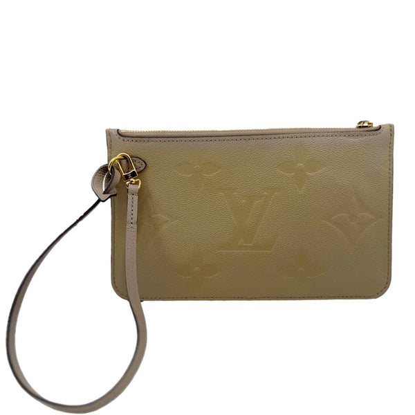 LOUIS VUITTON Empreinte Monogram Leather Wristlet Beige