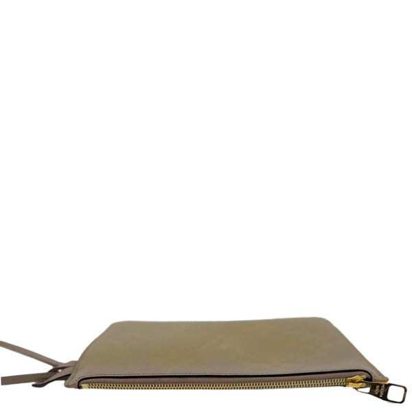 LOUIS VUITTON Empreinte Monogram Leather Wristlet Beige