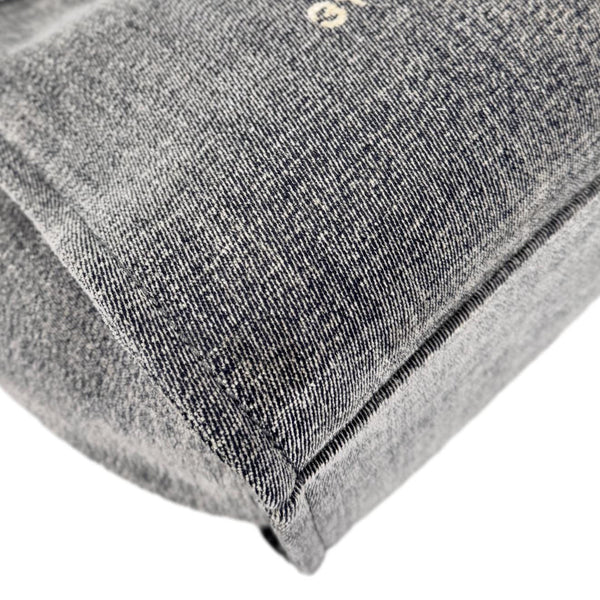 CHANEL Deauville Canvas Shopping Tote Bag Gray
