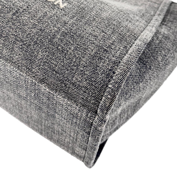 CHANEL Deauville Canvas Shopping Tote Bag Gray