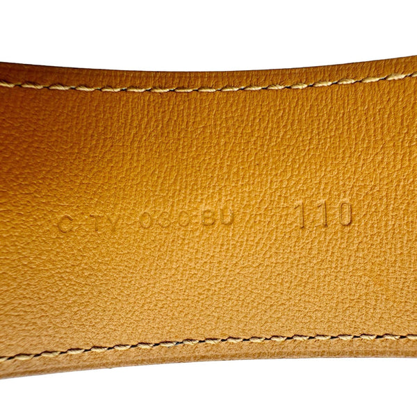 HERMES H Logo Leather Belt Black Size 110