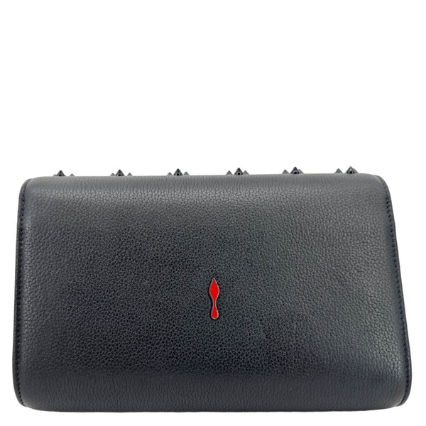 CHRISTIAN LOUBOUTIN Paloma Spikes Leather Clutch Crossbody Bag Black