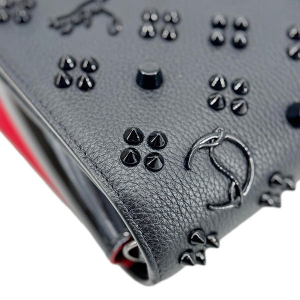 CHRISTIAN LOUBOUTIN Paloma Spikes Leather Clutch Crossbody Bag Black