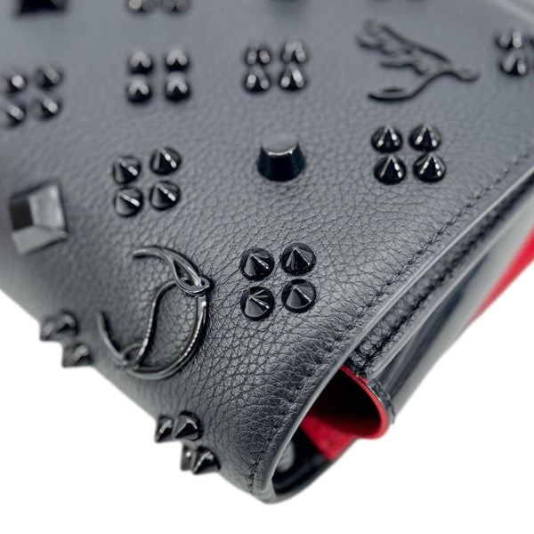 CHRISTIAN LOUBOUTIN Paloma Spikes Leather Clutch Crossbody Bag Black