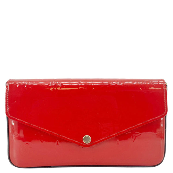 LOUIS VUITTON Felicie Pochette Monogram Vernis Crossbody Bag Red