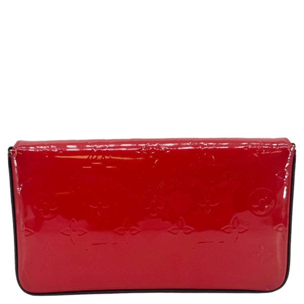 LOUIS VUITTON Felicie Pochette Monogram Vernis Crossbody Bag Red
