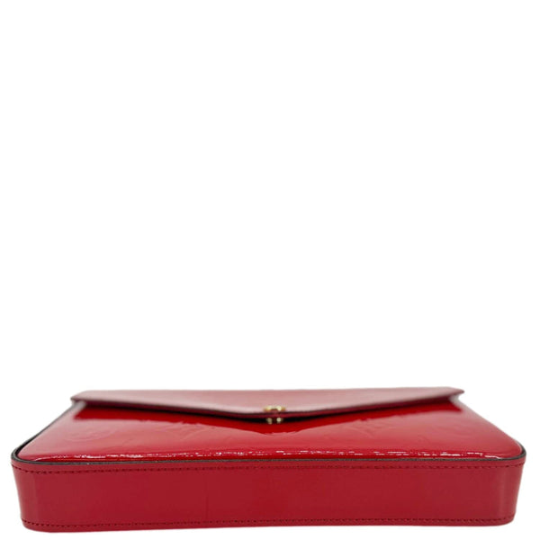 LOUIS VUITTON Felicie Pochette Monogram Vernis Crossbody Bag Red