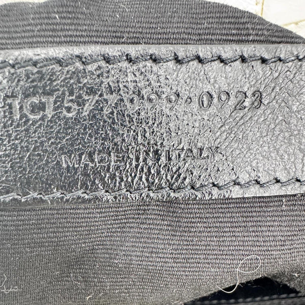 YVES SAINT LAURENT Niki Crinkled Leather Shopper Tote Bag Off White