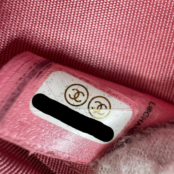 CHANEL Round Pearls Quilted Leather Crossbody Bag Pink