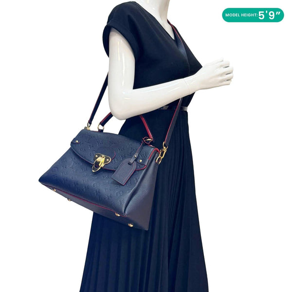 LOUIS VUITTON Georges MM Empreinte Monogram Leather Shoulder Bag Marine Rouge