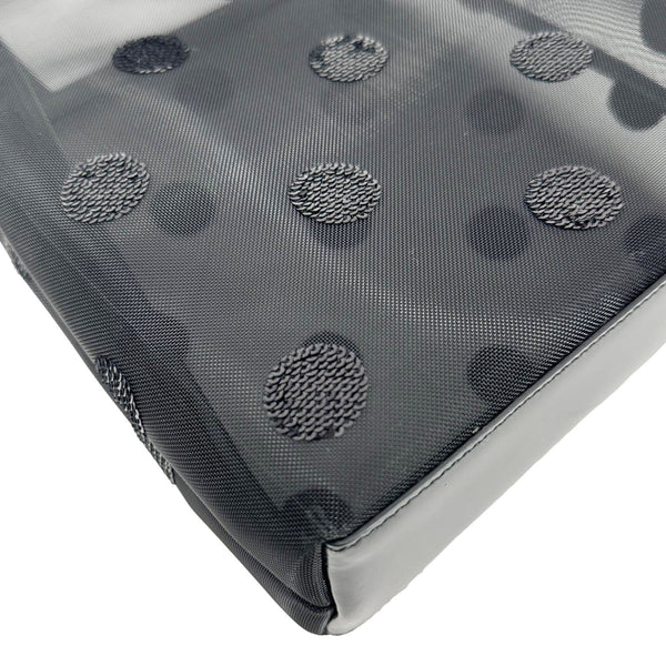 PRADA Ricamo Rete Polka Dot Mesh Tote BLack