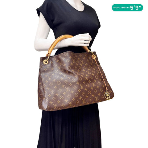 LOUIS VUITTON Artsy MM Monogram Canvas Hobo Bag Brown
