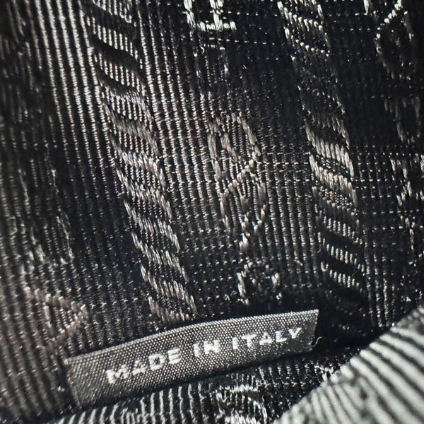 PRADA Metal Triangle Envelope Saffiano Leather Chain Shoulder Bag Beige