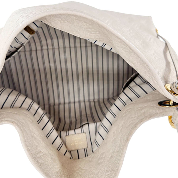 LOUIS VUITTON Artsy MM Monogram Empreinte Leather Hobo Bag Off White