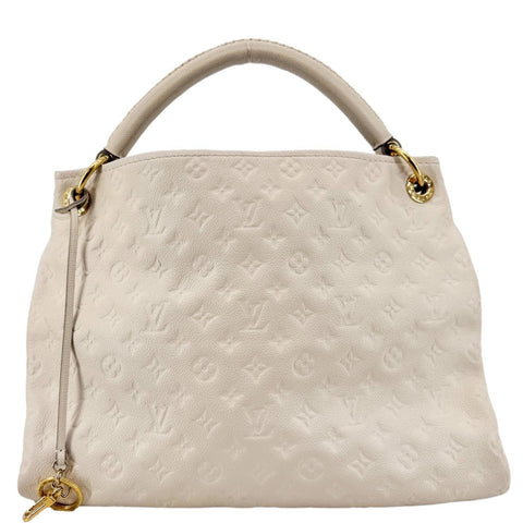 LOUIS VUITTON Artsy MM Monogram Empreinte Leather Hobo Bag Off White