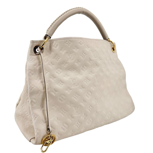 LOUIS VUITTON Artsy MM Monogram Empreinte Leather Hobo Bag Off White
