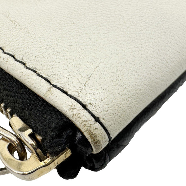 CHANEL Camellia O Case Medium Quilted Leather Clutch Black