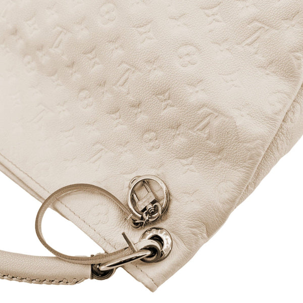 LOUIS VUITTON Artsy MM Monogram Empreinte Leather Hobo Bag Off White