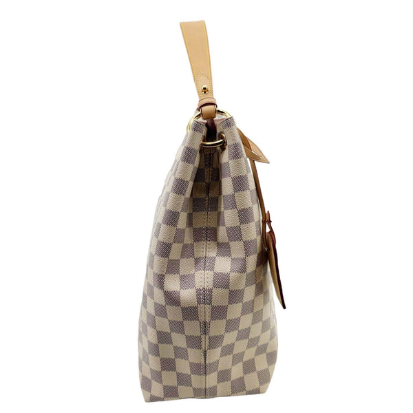 LOUIS VUITTON Graceful MM Damier Azur Hobo Shoulder Bag Rose Ballerine