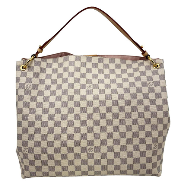 LOUIS VUITTON Graceful MM Damier Azur Hobo Shoulder Bag Rose Ballerine