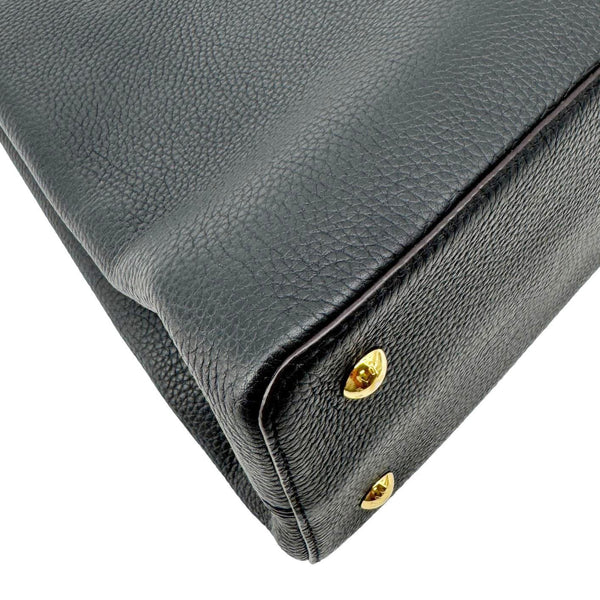 LOUIS VUITTON Capucines MM Taurillon Leather Satchel Bag Black