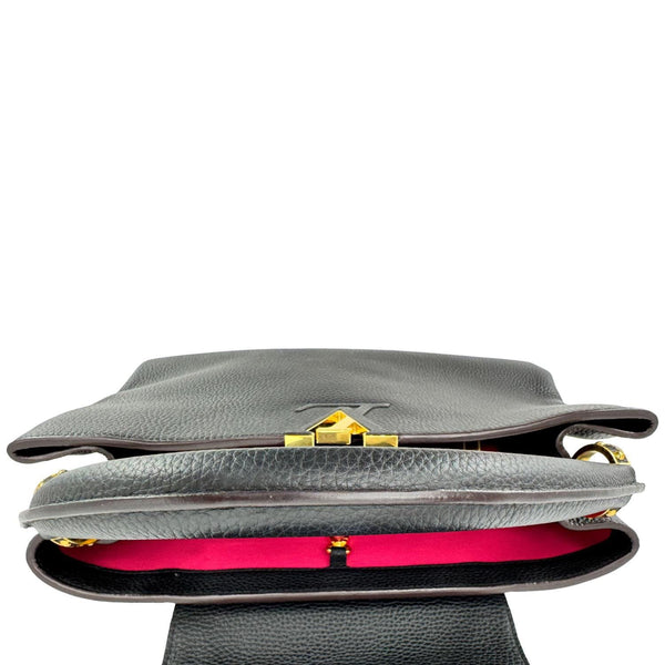LOUIS VUITTON Capucines MM Taurillon Leather Satchel Bag Black