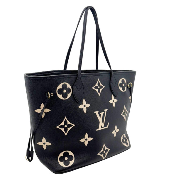 LOUIS VUITTON Neverfull MM Monogram Empreinte Leather Shoulder Bag Bicolor