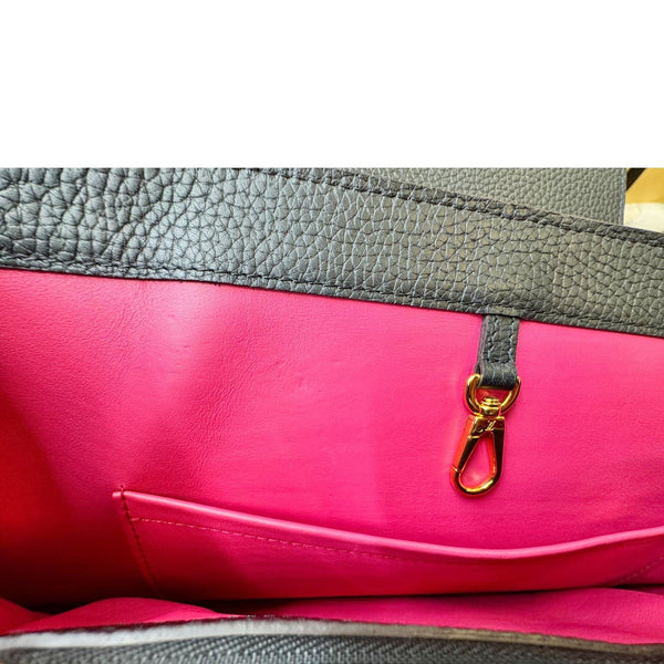 LOUIS VUITTON Capucines MM Taurillon Leather Satchel Bag Black