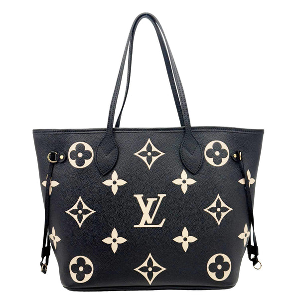 LOUIS VUITTON Neverfull MM Monogram Empreinte Leather Shoulder Bag Bicolor