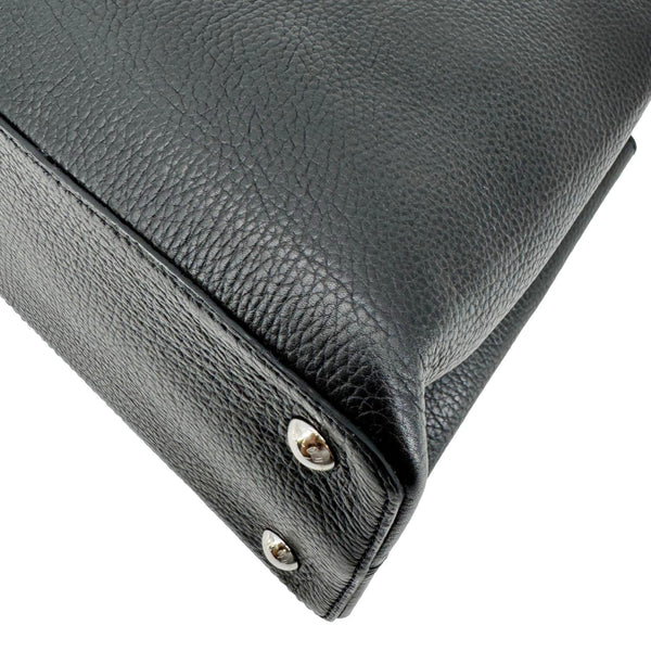 LOUIS VUITTON Capucines BB Python Handle Leather Satchel Bag Black