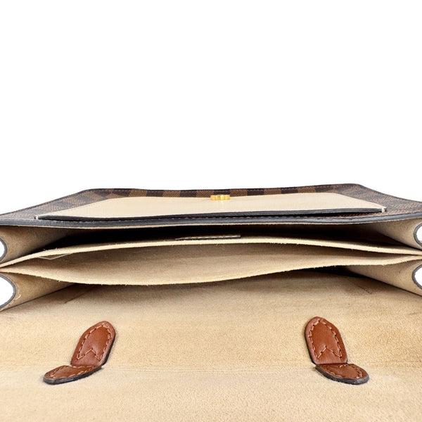 LOUIS VUITTON Beaumarchais Damier Ebene Shoulder Bag Brown