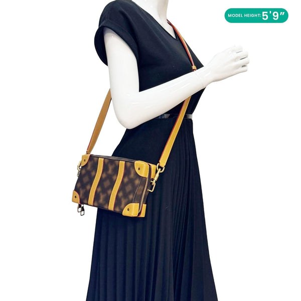 LOUIS VUITTON Virgil Abloh Soft Trunk Monogram Blurry Messenger Bag Brown