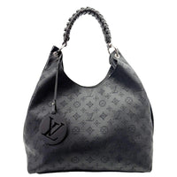 LOUIS VUITTON Carmel Mahina Leather Hobo Bag Black