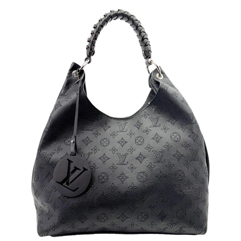 LOUIS VUITTON Carmel Mahina Leather Hobo Bag Black