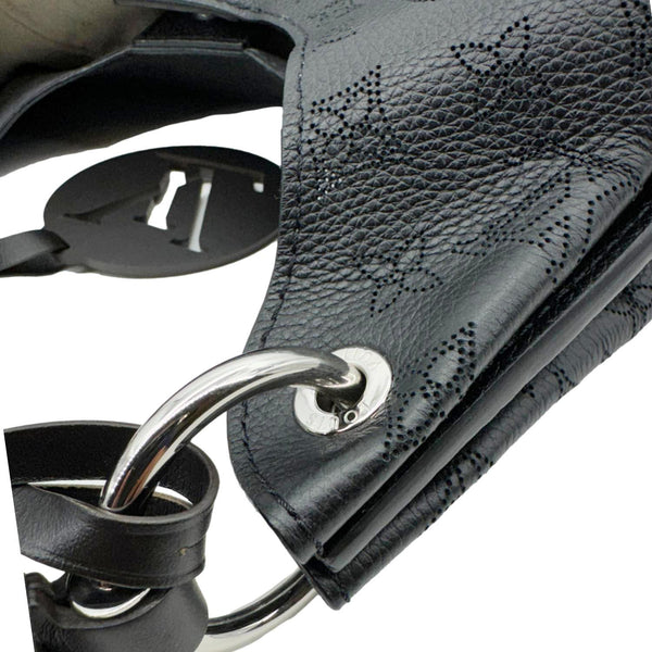 LOUIS VUITTON Carmel Mahina Leather Hobo Bag Black