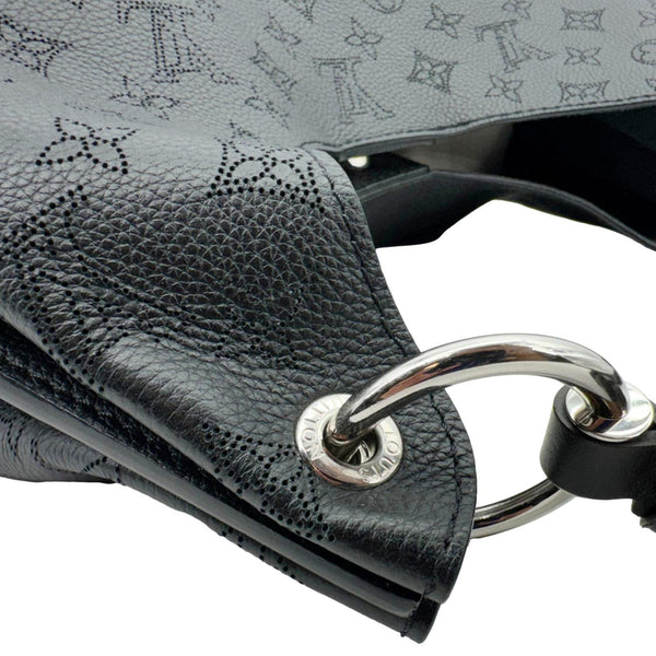 LOUIS VUITTON Carmel Mahina Leather Hobo Bag Black