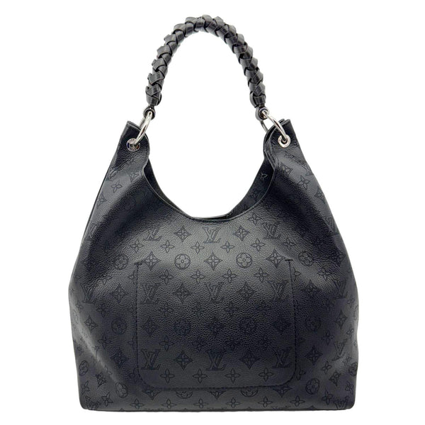 LOUIS VUITTON Carmel Mahina Leather Hobo Bag Black