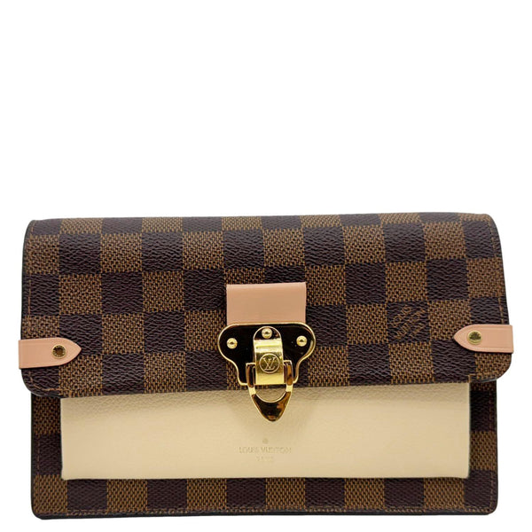 LOUIS VUITTON Vavin Chain Wallet Damier Ebene Crossbody Bag Cream Beige