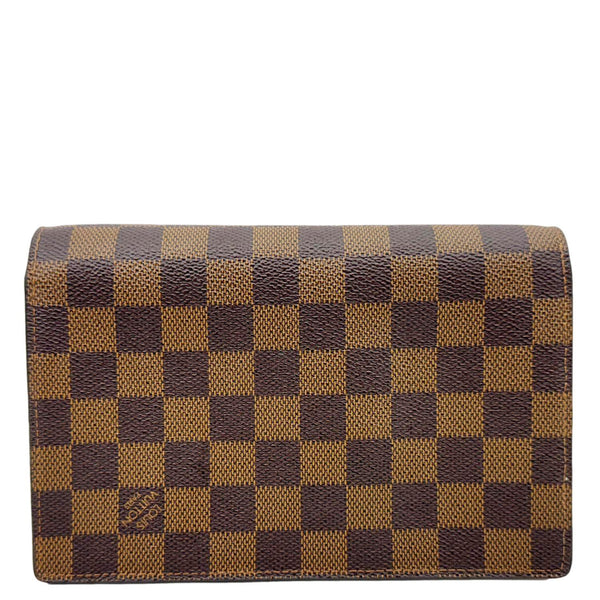 LOUIS VUITTON Vavin Chain Wallet Damier Ebene Crossbody Bag Cream Beige