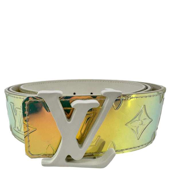 LOUIS VUITTON LV Initiales Reversible Monogram PVC Belt Iridescent Prism Size 110/44