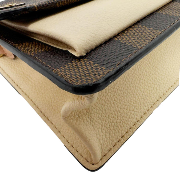 LOUIS VUITTON Vavin Chain Wallet Damier Ebene Crossbody Bag Cream Beige
